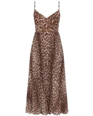 Zimmermann Fitted Bodice Mini Dress With Belt - Brown