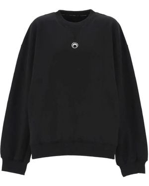 Marine Serre Sweatshirt mit Logo-Detail - Schwarz