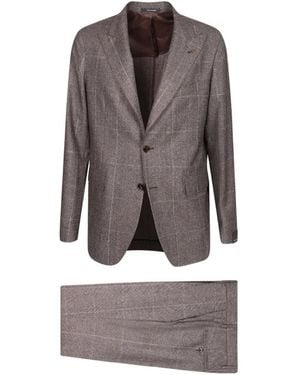 Tagliatore Check-Pattern Suit - Grey