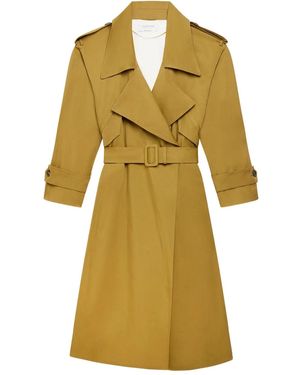 Another Tomorrow Trenchcoat Mit Gürtel - Gelb