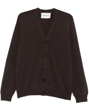 Amaranto Button-Up Vest Met V-Hals - Zwart