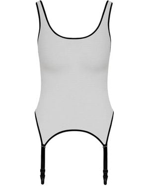 Maison Close Pure Tentation Garter Bodysuit - Grey