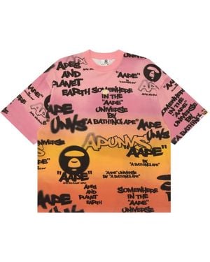 Aape By A Bathing Ape Graffiti-Print T-Shirt - Pink