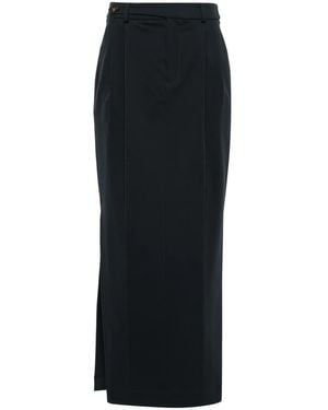Brunello Cucinelli Pleat-Detailing Pencil Skirt - Black