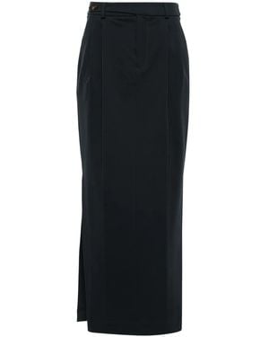 Brunello Cucinelli Pleat-Detailing Pencil Skirt - Black