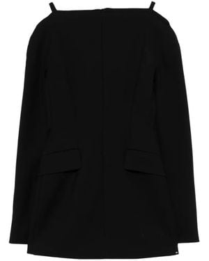 Sportmax Spxangus Shoulder Pad Mini Dress - Black