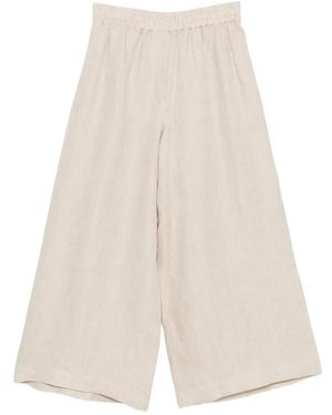 Weekend by Maxmara Felino Elasticated Cropped Trousers - White