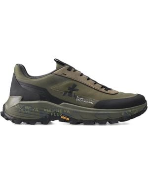 Premiata Devin Logo-Appliqué Sneakers - Green