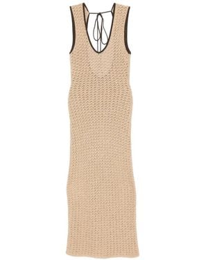 SIR. Crochet-Knit Open-Back Maxi Dress - White