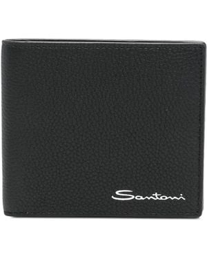 Santoni Logo-Print Wallet - Black