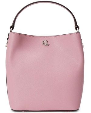 Ralph Lauren Logo-Plaque Bucket Bag - Pink