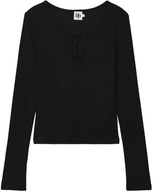 B+ AB Haut Côtelé À Manches Longues - Black