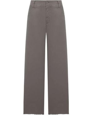 Transit Pantaloni Con Orlo Sfrangiato - Grigio