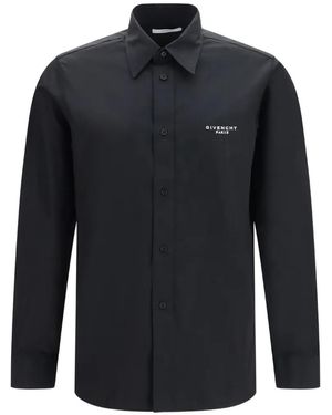 Givenchy Camisa Con Sello Del Logo - Azul