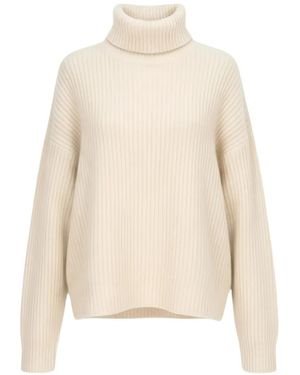 Isaia Ribbed-Knit Roll-Neck Sweater - White