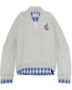 Munthe Sudadera Nash Con Parche Del Logo - Gris