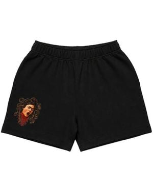 Melt Graphic-Print Cotton Shorts - Black