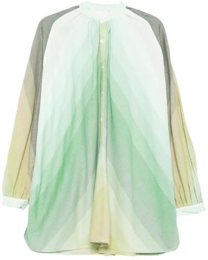 Marrakshi Life Striped Buttoned Mini Dress - Green
