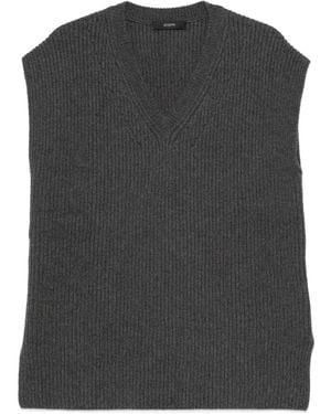JOSEPH Ribbed-knit Vest - Black