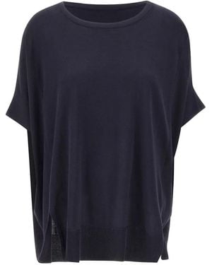 Elena Miro Ribbed Crew Neck Sweater - Blue