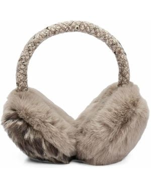 CA4LA Faux-Fur Tweed Earmuffs - Metallic