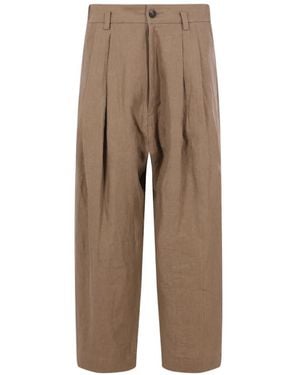 Ziggy Chen Pleated-Detail Trousers - Natural