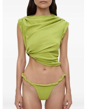 Christopher Esber Draped Asymmetric T-Shirt - Green