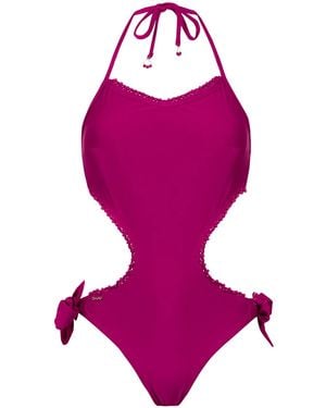 Amir Slama Cut Out Details Swimsuit - Purple
