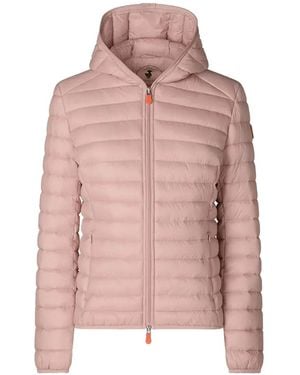 Save The Duck Hooded Quilted Jacket - Pink