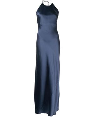 Reformation Jeany Satin-Finish Silk Dress - Blue