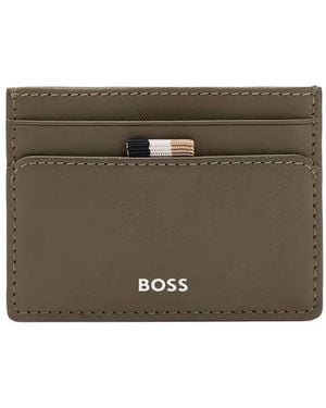 BOSS Tarjetero con sello del logo - Marrón
