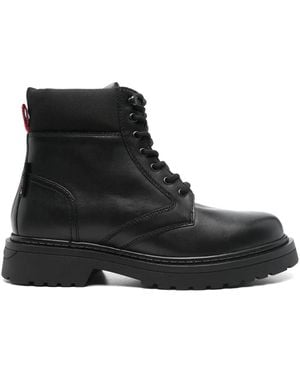 Tommy Hilfiger Leather Ankle Boots - Black