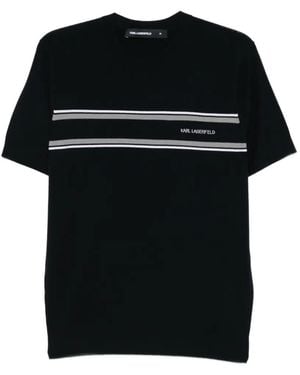 KARL LAGERFELD Striped T-Shirt - Black