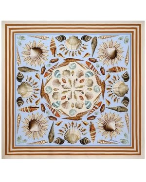 Dolce & Gabbana Seidenschal Mit Muschel-Print - Mettallic