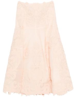 Zimmermann Floral-Pattern Midi Skirt - Natural