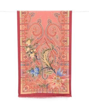 Etro Paisley Floral-Print Scarf - Pink