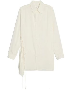 Y's Yohji Yamamoto Viscose Lace-Up Detailing Poplin Shirt - White