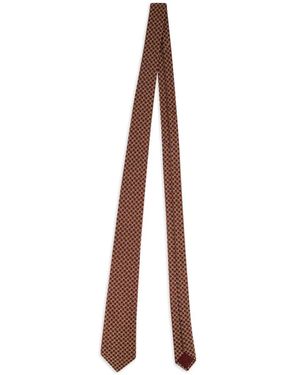 Gucci Circles-Jacquard Silk Tie - Brown