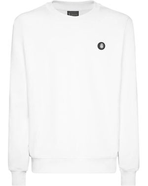 Billionaire Logo-Plaque Sweatshirt - White