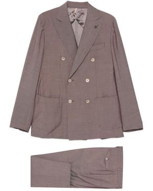 Santaniello Double-Breasted Peak-Lapel Suit - Grey