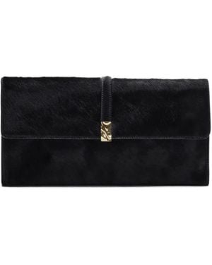 Loulou de Saison Pochette Simone À Effet Peau De Poney - Black