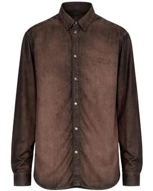 DIESEL D-Simply-S16 Ombre-Effect Denim Shirt - Brown