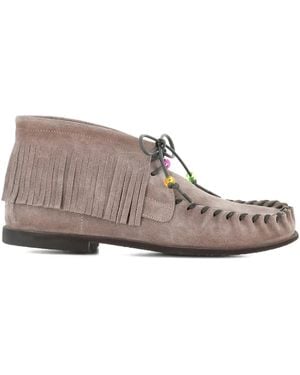 Alexander Hotto Fringe-Detail Moccasin Boots - Brown