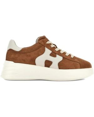 Hogan Rebel Platform Trainers - Brown