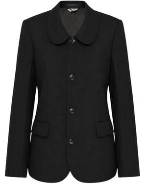 COMME DES GARÇON BLACK Tropical Peter Pan Collar Blazer - Black