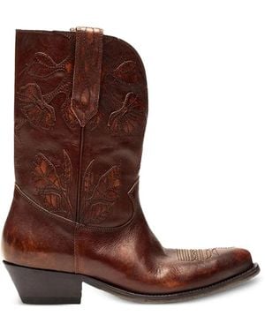 Golden Goose Bottines Wish Star À Fleurs - Brown