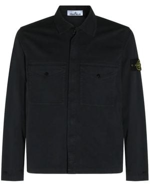 Stone Island Shirtjack Met Compass-Logopatch - Zwart