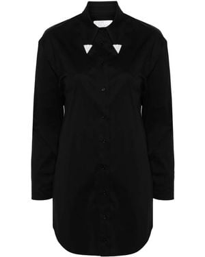 GIUSEPPE DI MORABITO Rhinestone-Embellished Poplin Mini Dress - Black