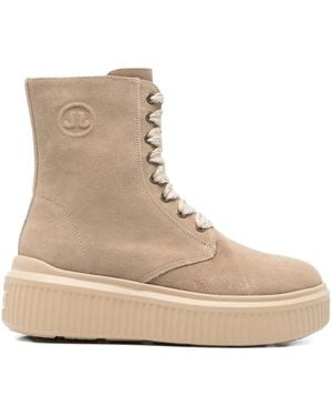 Janet & Janet レースアップ ブーツ - ナチュラル