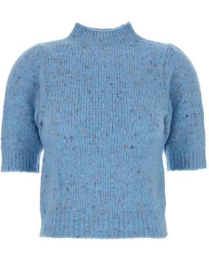 iBlues Puff-Sleeve Knitted Top - Blue